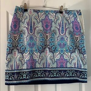 Talbots paisley skirt